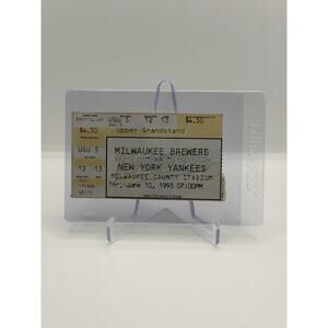 NY Yankees ticket June 10, 1993 vs. Milwaukee Brewers Don Mattingly Wade Boggs